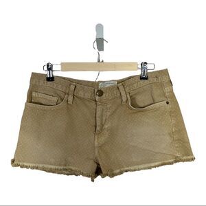 CURRENT/ELLIOTT Women’s The Boyfriend Polka Dot Frayed Denim Shorts Size 28